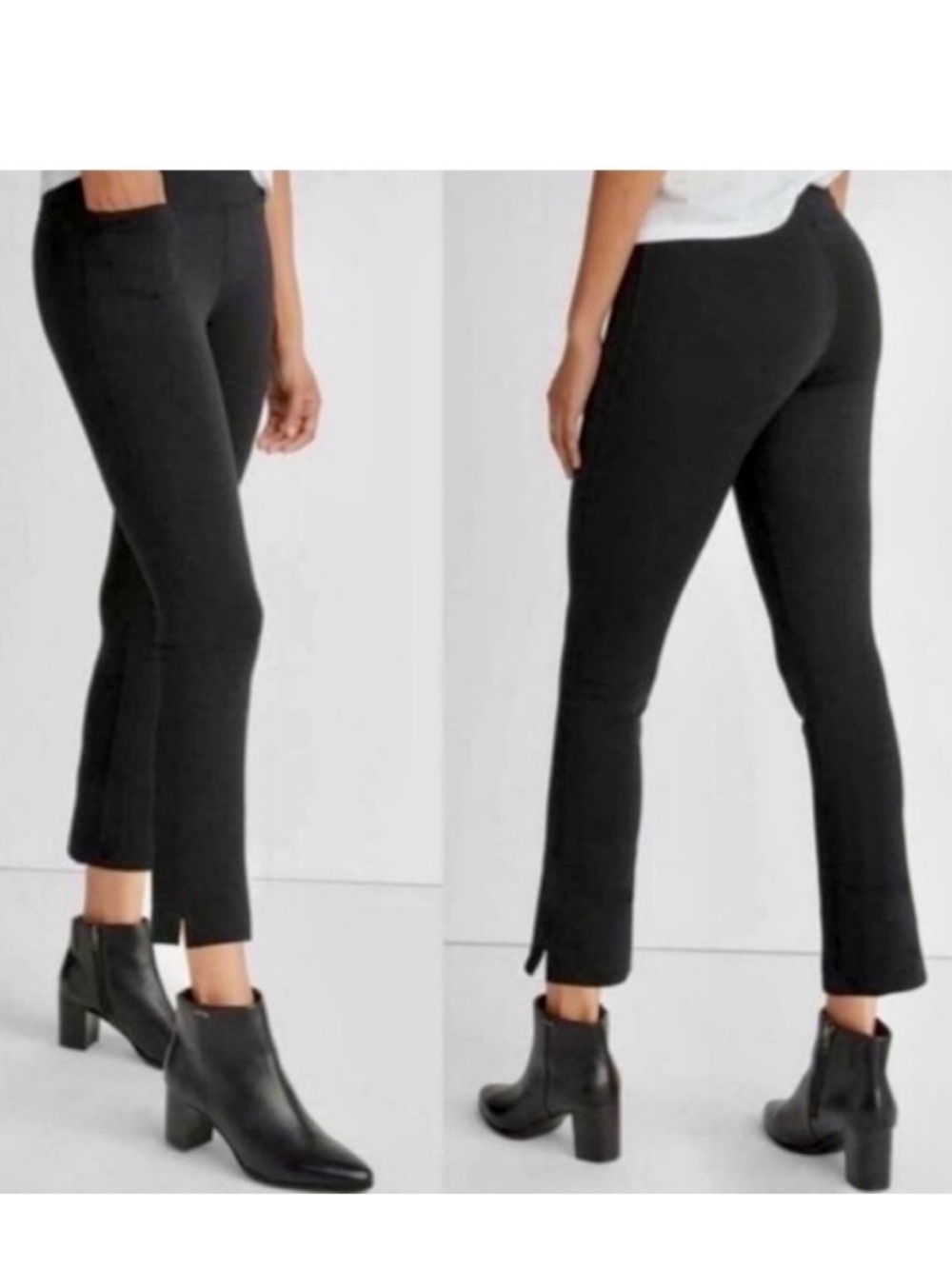 American Giant No BS Crop Pants Women’s Size 16 Pull On Stretch Knit Pocket